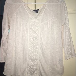 White Printed Long Sleeve Shirt